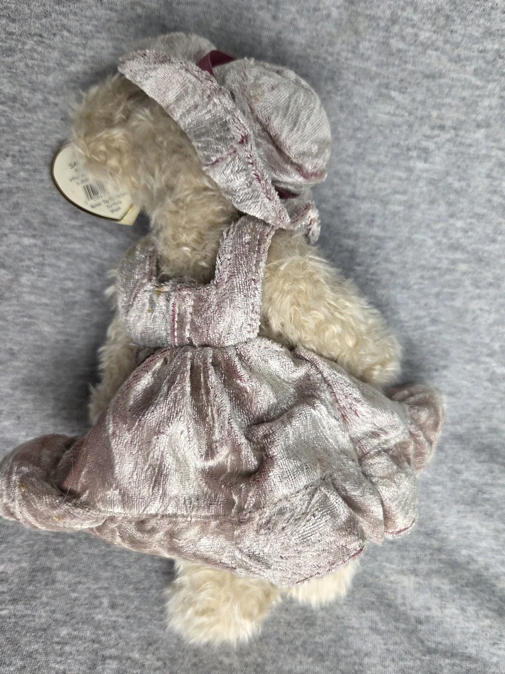 Ty Attic Treasures Darlene Plush Bear in Shimmery Light Pink Dress and Hat